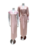 M8945 + M8943 Dusty Pink Lace Gown & Robe Set