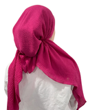 Valeri Hot Pink Crinkle Pre-Tied Bandanna with Full Grip