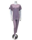 24233A Lavender Short Sleeve Ties Modal Pajamas Set