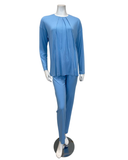 24223C Sky Blue Tucks Modal Pajamas Set