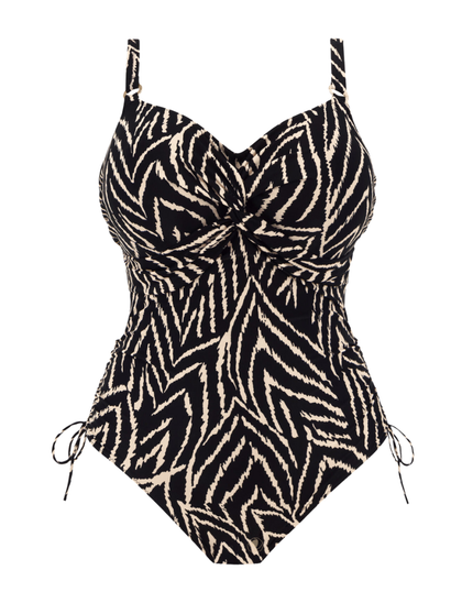 Fantasie 504531 Monochrome Silhouette Island Front Twist Underwire Swimsuit myselflingerie.com