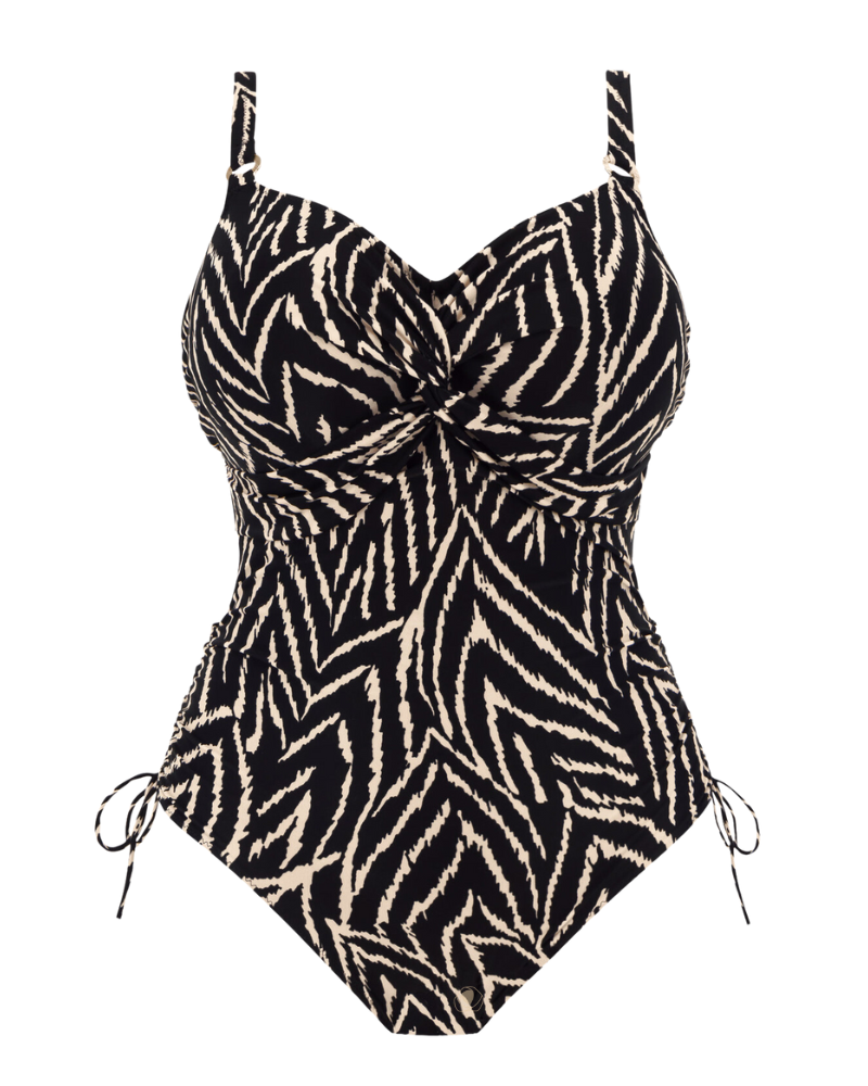 Fantasie 504531 Monochrome Silhouette Island Front Twist Underwire Swimsuit myselflingerie.com