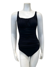 Gottex ETTR2011 Black Tutti Frutti Shirred Peasant Full Coverage Shaping Bathing Suit myselflingerie.com