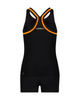 Flamingo 2ZOR Black Orange Trim 2 Piece Teen's Bathing Suit Tank with Shorts myselflingerie.com