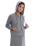 Snooze by Rojo 0174 Grey Chiller Modal Nightgown &amp; Hoodie Set myselflingerie.com