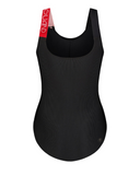 Flamingo 24FL071G Guard Red Strap Ribbed Logo Swimsuit myselflingerie.com