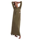 0175 Khaki Scribbler Modal Nightgown & Pullover Set