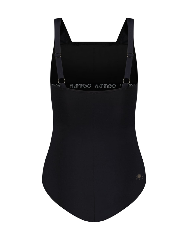 Flamingo 23FLW01-BK Black Shirred Soft Cups Swimsuit myselflingerie.com