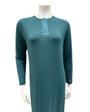 Plush PM N5078-24A Ivy Green Satin Accent Button Down Nightgown myselflingerie.com