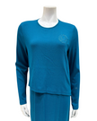 Angelice C-6522 Teal Blue Logo Ribbed Modal Nursing Nightgown myselflingerie.com