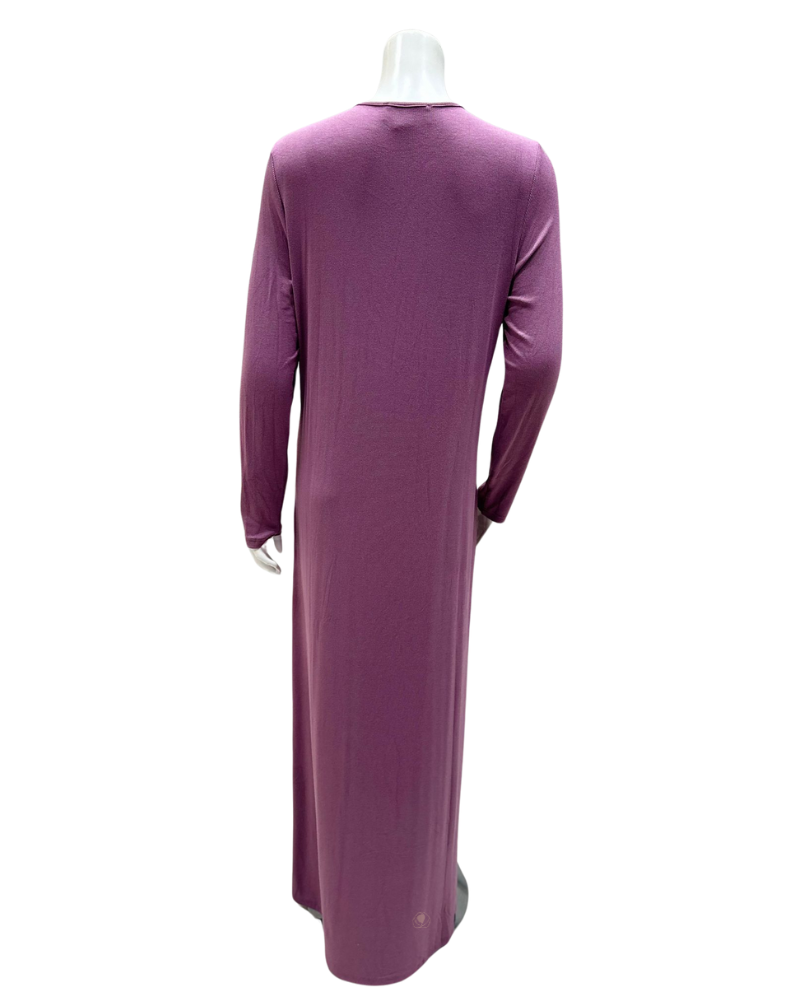 Angelice C-6522 Lavender Logo Ribbed Modal Nursing Nightgown myselflingerie.com