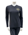 Angelice C-7143 Black Emblem Ribbed V Neck Modal Pajamas Set myselflingerie.com