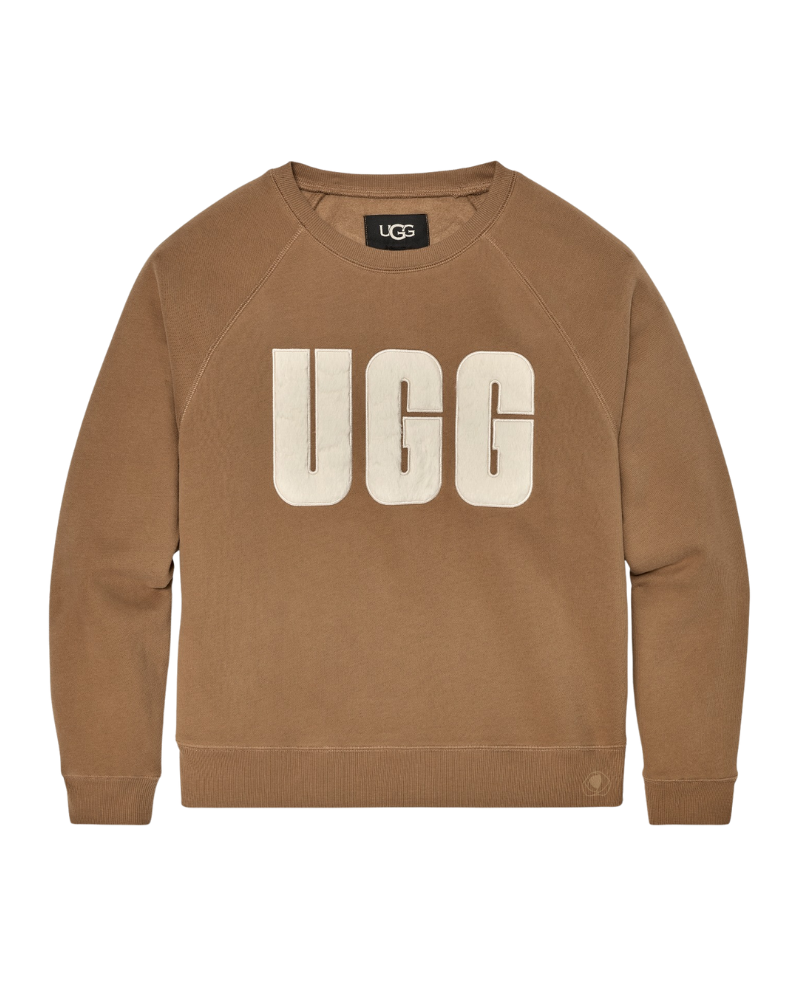 UGG 1123718 Ashen Rose Madeline Fuzzy Logo Crewneck Sweater