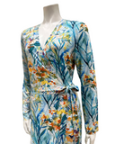 Oh! Zuza 4336 Blue Floral Mix Modal Morning Robe Myselflingerie.com