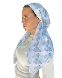 Scarf Bar Sky Blue Butterfly Classic Pre-Tied Bandanna with Full Grip Myselflingerie.com