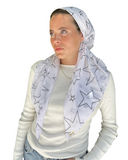 Scarf Bar White Stars Classic Pre-Tied Bandanna with Full Grip Myselflingerie.com