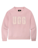 1123718 Ashen Rose Madeline Fuzzy Logo Crewneck Sweater