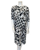 Jackie O' SWMDRS-BWG Black/White/Gold Print Swim Cover Up Dress myselflingerie.com