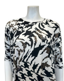 Jackie O' SWMDRS-BWG Black/White/Gold Print Swim Cover Up Dress myselflingerie.com
