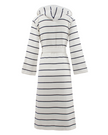 Carl Ross 246300 Ivory/Night Blue Stripes Long Wrap Bathrobe myselflingerie.com