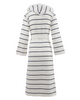 Carl Ross 246300 Ivory/Night Blue Stripes Long Wrap Bathrobe myselflingerie.com