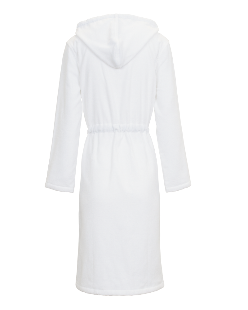 Carl Ross 36410 White/ Night Blue Trimmed Zippered Extra Long Bathrobe myselflingerie.com