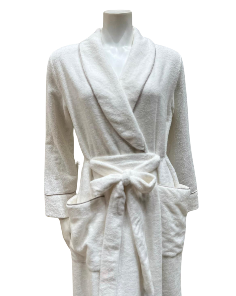 Iora Lingerie 23320C White Plush Luxurious Terry Wrap Robe myselflingerie.com
