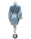 Flora by Flora Nikrooz T90484 + T90482 Kit Blue Chemise & Kimono Set myselflingerie.com
