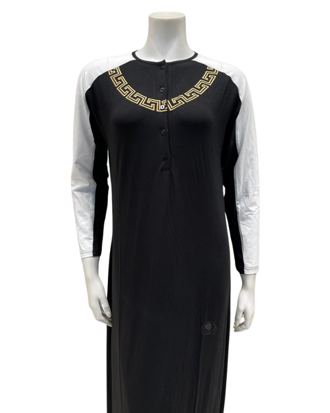 Chicolli N5013-24A Silicon Print Cotton Button Down Nightgown myselflingerie.com