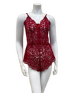 Cosabella MAGNO2221 Sindoor Red Magnolia Lace Teddy Romper myselflingerie.com