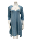 Oh! Zuza OZ246 Aqua Blue Flared Modal Nightshirt with White Lace Neckline myselflingerie.com