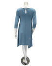 Oh! Zuza OZ246 Aqua Blue Flared Modal Nightshirt with White Lace Neckline myselflingerie.com