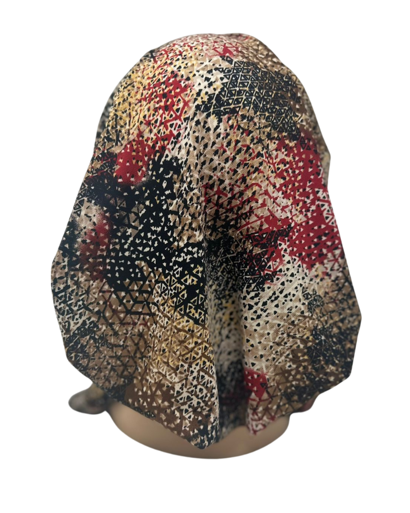 Triple Up BUL789 Black/Tan/Red Geo Unlined Pre-Tied Bandanna myselflingerie.com