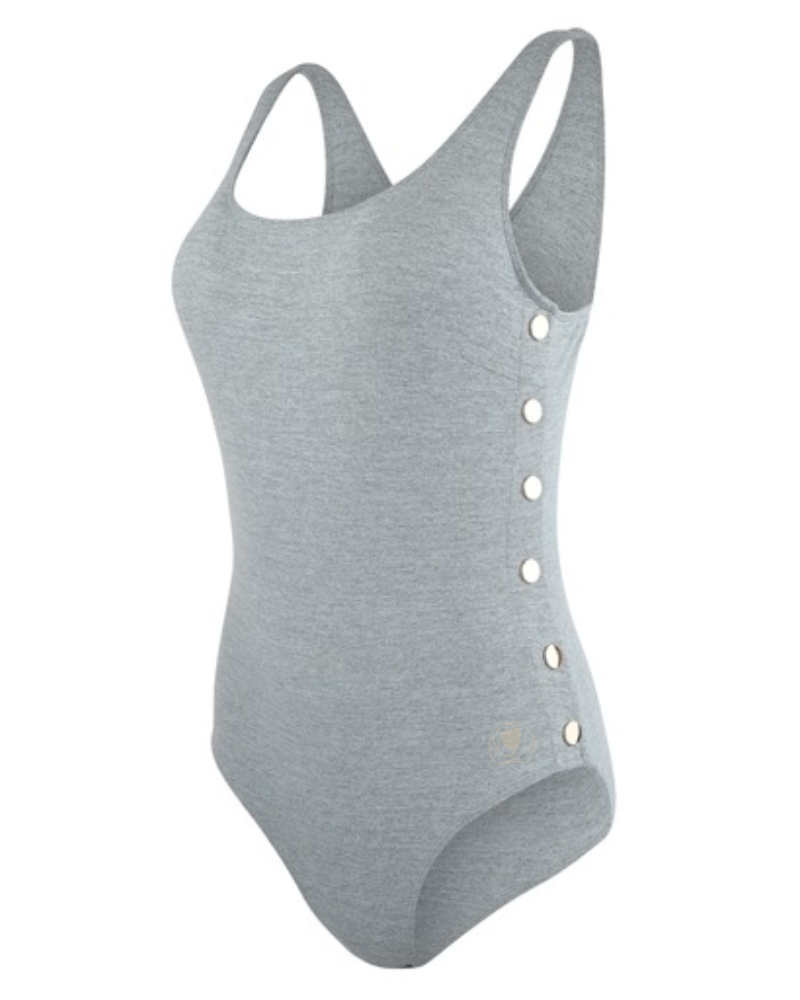 Manteau Aqua MA-1013 Heather Grey Ribbed Bathing Suit myselflingerie.com