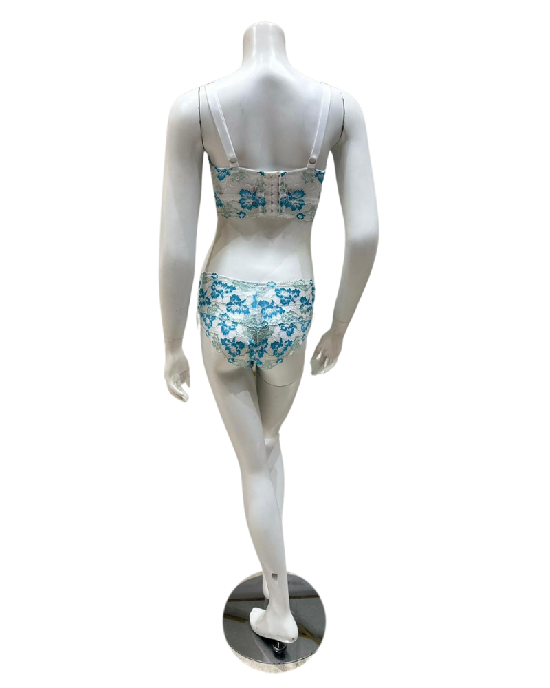 Cosabella SAVON1382 Savona White/Verde Curvy Longline Bralette Set myselflingerie.com