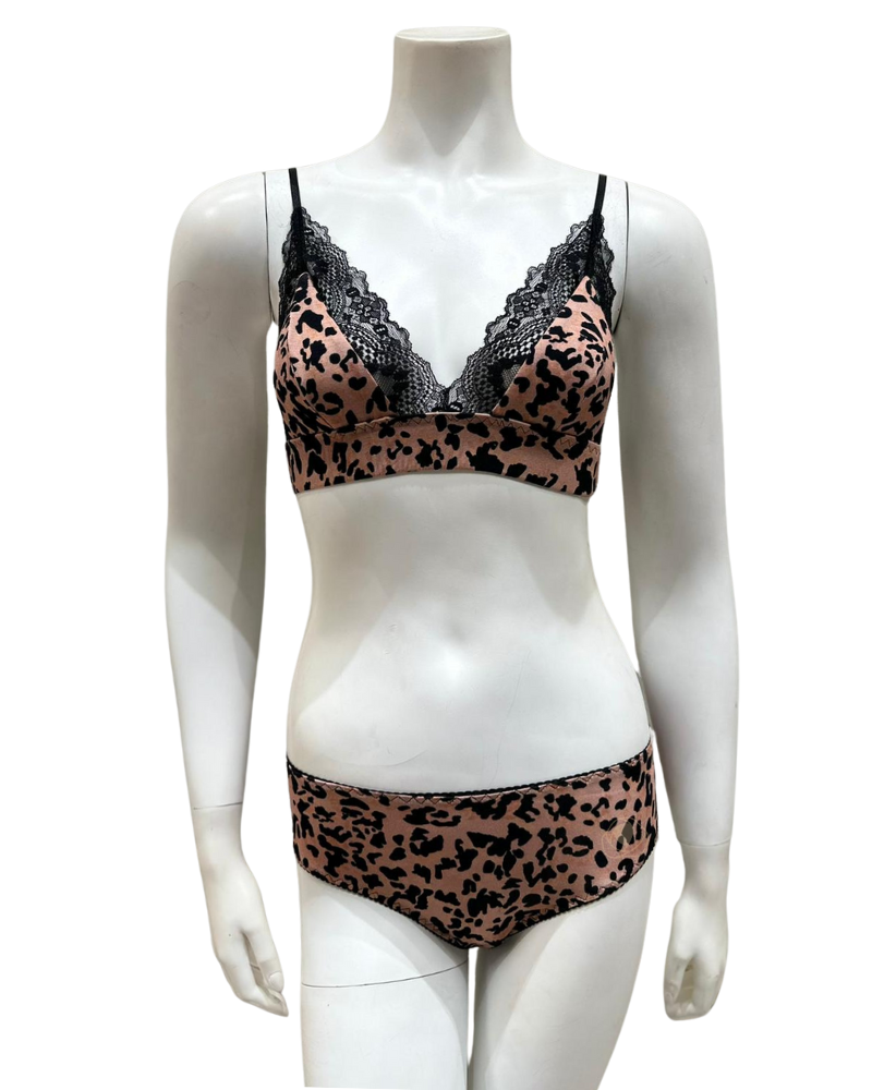 Oh! Zuza SET316+317 Leopard Print Lace Bralette Set myselflingerie.com