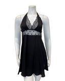 Oh! Zuza 4237 Black Lace Halter Neck Chemise myselflingerie.com