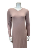 Oh! Zuza V2 Powder Rose Ribbed Lace V Neck Rosie Modal Nightshirt myselflingerie.com