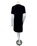 Oh! Zuza V1 Black Ribbed Lace V Neck Short Sleeve Rosie Modal Nightshirt myselflingerie.com