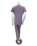 Iora Lingerie 24233A Lavender Short Sleeve Ties Modal Pajamas Set myselflingerie.com