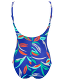 Pour Moi 25511R Blue/Aqua Freedom Tummy Control Swimsuit myselflingerie.com