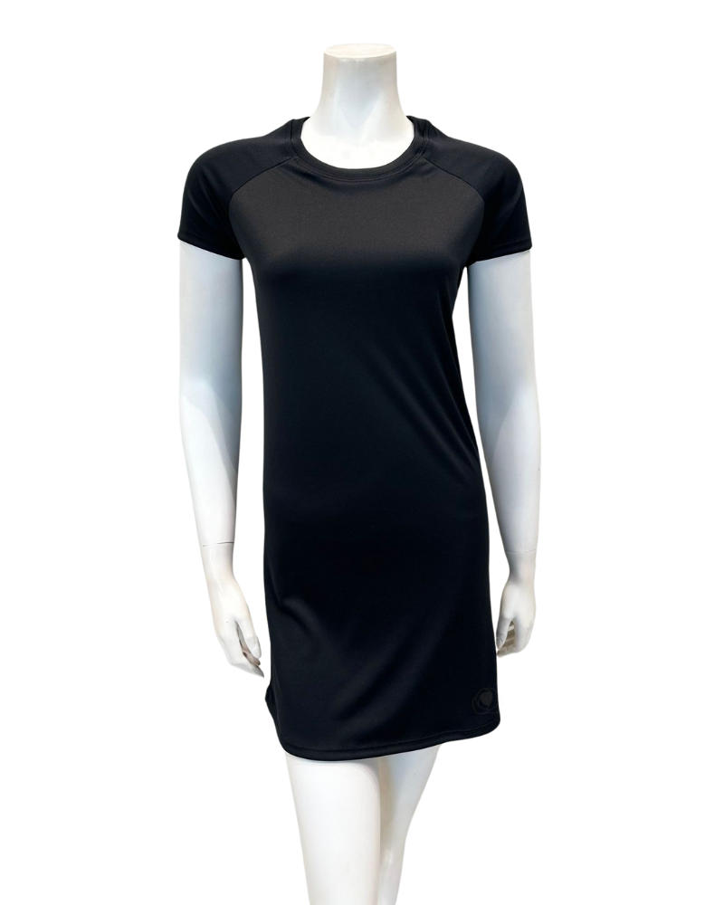 Flamingo 24FL803TUNIC-BK Black Short Sleeve Swim Rashguard Tunic Top myselflingerie.com