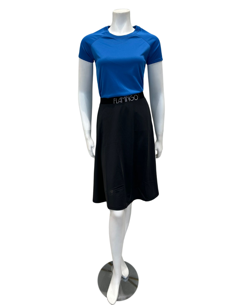 Flamingo 24FL402T-BK Black Flairy Swim Skirt Tall Length myselflingerie.com