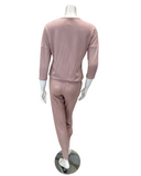 Oh! Zuza OZ214PJM Powder Rose Ribbed Modal Pajamas Set myselflingerie.com