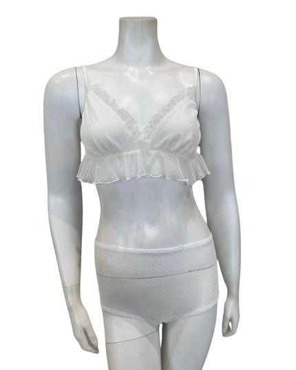 Oh! Zuza OZ330+2066 Ivory Dotted Sheer Lace Bralette Set myselflingerie.com