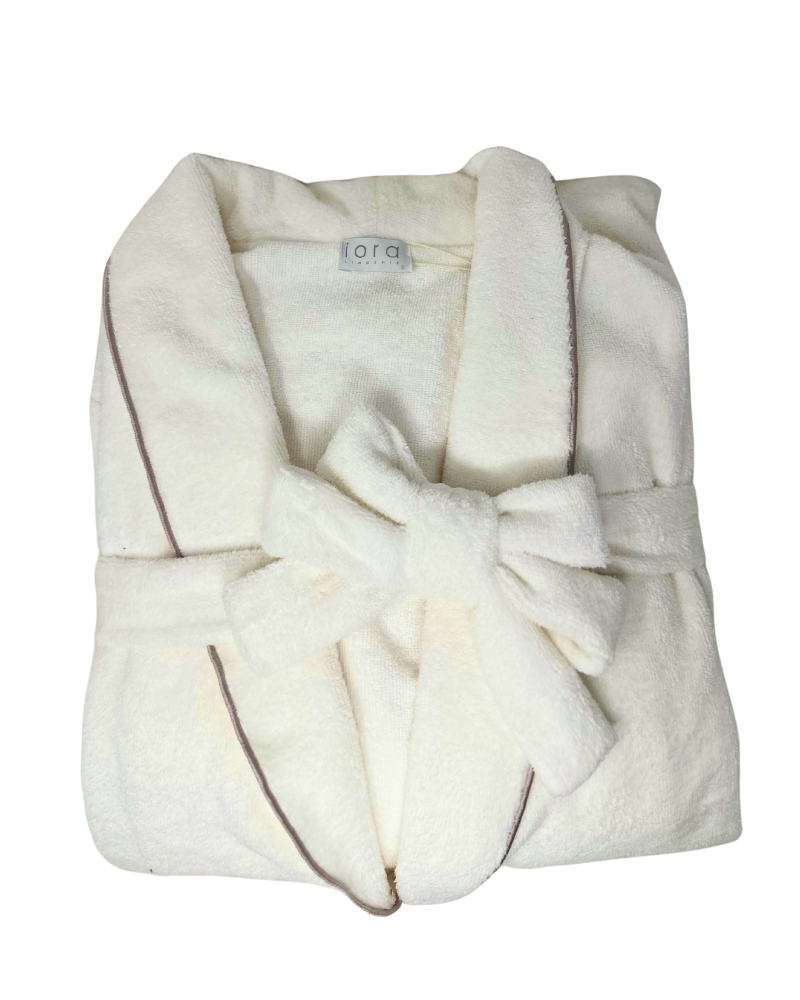 23320C White Plush Luxurious Terry Wrap Robe