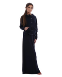 Rojo London Jillian Navy Terry Bamboo Button Down Nightgown & Cardigan Set