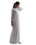 Rojo London Nina White Smocked Modal Nightgown