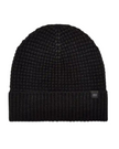 100817 Black Men's Waffle Cuff Beanie
