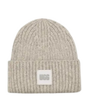 UGG Light Grey Chunky Knit Rib Scarf and Beanie Set